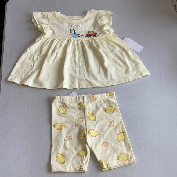 NWT Bluey Girls Lemon Top and Bottom Set - Picture 2 of 6